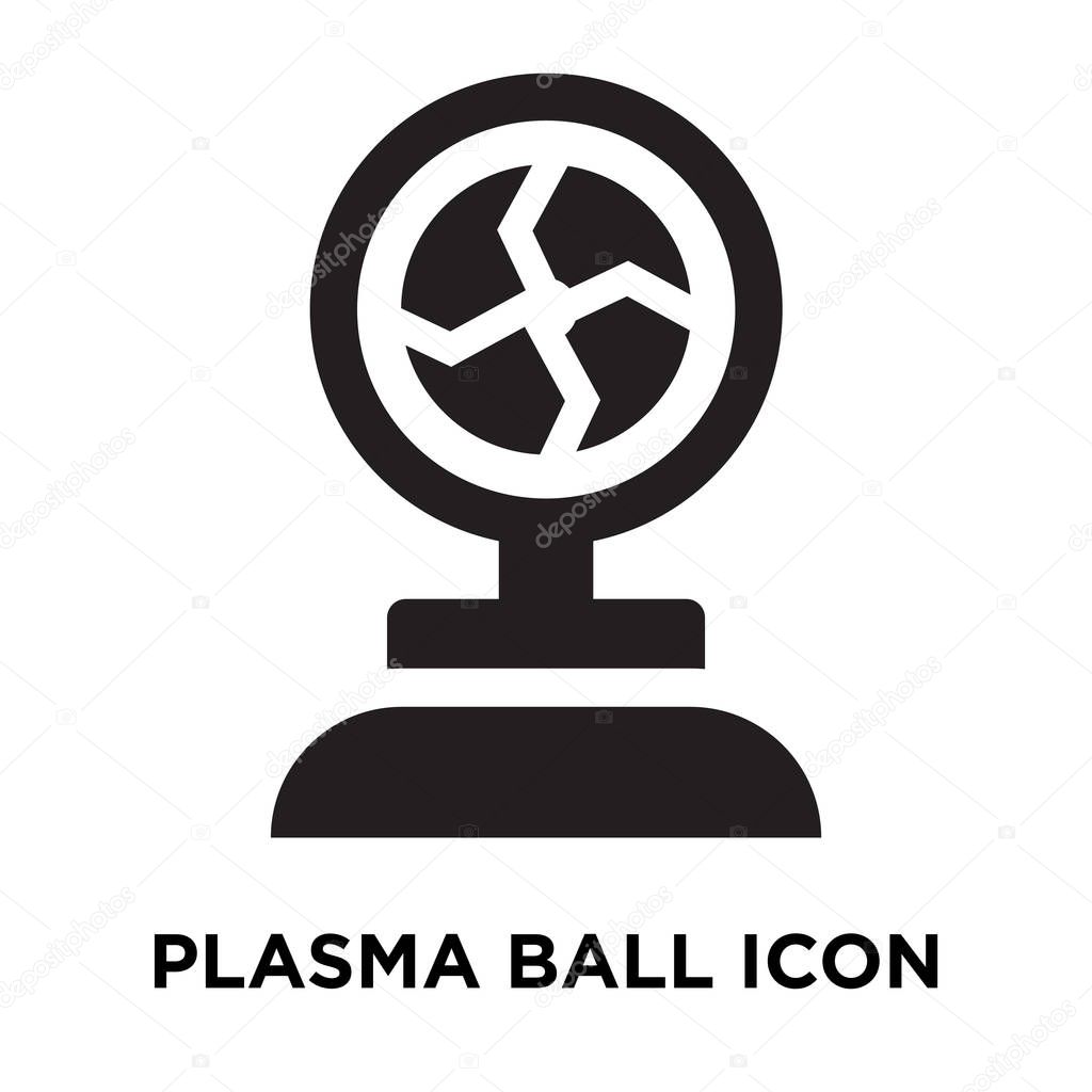 Plasma ball icon vector isolated on white background, logo concept of Plasma ball sign on transparent background, filled black symbol