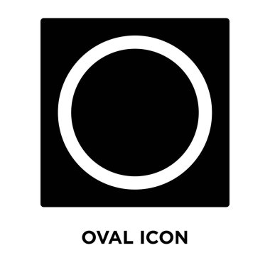 Oval simge vektör izole üzerinde beyaz arka plan, Oval kavramı logo şeffaf arka plan, dolgulu siyah sembolü imzalamak
