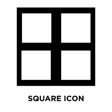 Kare simge vektör izole üzerinde beyaz arka plan, kare kavramı logo şeffaf arka plan, dolgulu siyah sembolü imzalamak