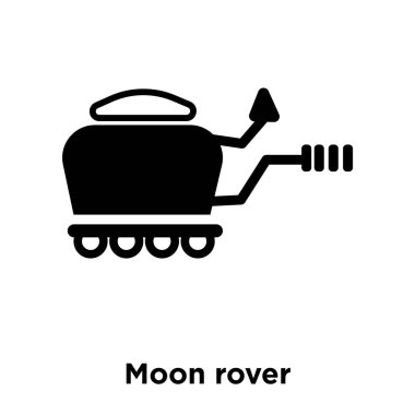 Ay rover simge vektör, beyaz arka plan üzerinde izole Moon rover kavramı logo oturum şeffaf arka plan, dolgulu siyah sembolü