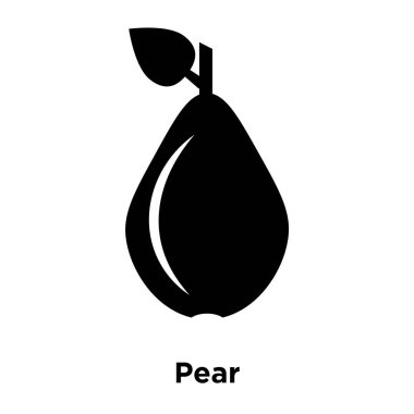 Beyaz arka plan, logo şeffaf arka plan armut işareti kavramı üzerinde izole armut simge vektör siyah sembol dolu