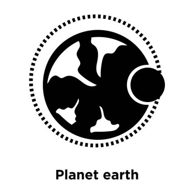 Planet earth simge vektör, beyaz arka plan üzerinde izole Planet Earth logo kavramı oturum şeffaf arka plan, dolgulu siyah sembolü