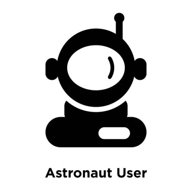 Beyaz arka plan, logo şeffaf arka plan, astronot Kullanıcı işareti kavramı üzerinde izole astronot Kullanıcı simge vektör siyah sembol dolu