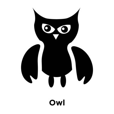 Beyaz arka plan, logo şeffaf arka plan, baykuş işareti kavramı üzerinde izole baykuş simge vektör siyah sembol dolu