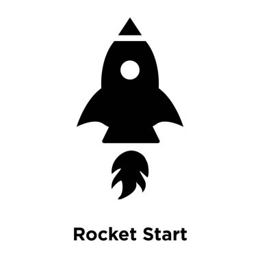 Beyaz arka plan, logo şeffaf arka plan, roket başlatmak tabelada kavramı üzerinde izole roket başlangıç simge vektör siyah sembol dolu