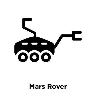 Mars rover simge vektör, beyaz arka plan üzerinde izole Mars rover kavramı logo şeffaf arka plan, dolgulu siyah sembolü imzalamak