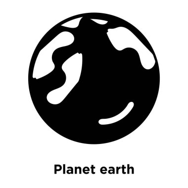 Planet earth simge vektör, beyaz arka plan üzerinde izole Planet Earth logo kavramı oturum şeffaf arka plan, dolgulu siyah sembolü