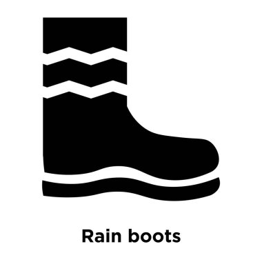 Beyaz arka plan üzerinde izole simge vektör yağmur botları, yağmur kavramı logo şeffaf arka plan, dolgulu siyah sembolü işareti bot