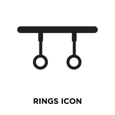 Beyaz arka plan, logo şeffaf arka plan üzerindeki halkalar işareti kavramı üzerinde izole yüzük simge vektör siyah sembol dolu