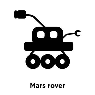 Mars rover simge vektör, beyaz arka plan üzerinde izole Mars rover kavramı logo şeffaf arka plan, dolgulu siyah sembolü imzalamak