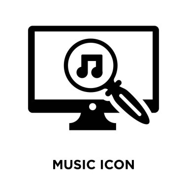 Beyaz arka plan, logo şeffaf arka plan, müzik işareti kavramı üzerinde izole müzik simge vektör siyah sembol dolu
