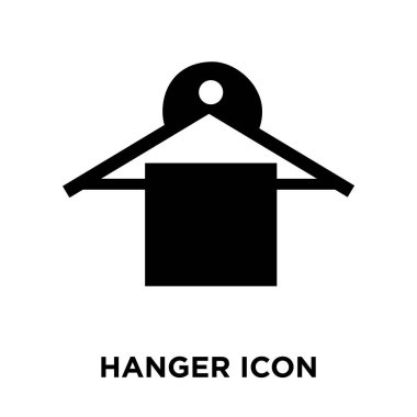 Beyaz arka plan, logo şeffaf arka plan, askı işareti kavramı üzerinde izole askı simge vektör siyah sembol dolu