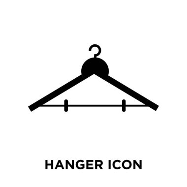 Beyaz arka plan, logo şeffaf arka plan, askı işareti kavramı üzerinde izole askı simge vektör siyah sembol dolu