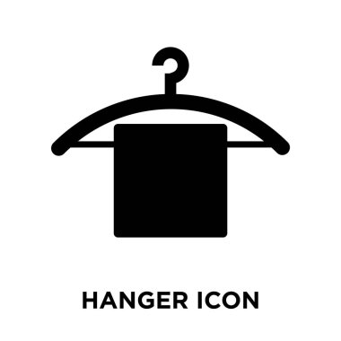 Beyaz arka plan, logo şeffaf arka plan, askı işareti kavramı üzerinde izole askı simge vektör siyah sembol dolu