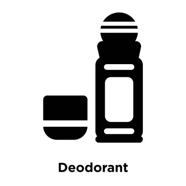 Beyaz arka plan, logo şeffaf arka plan, Deodorant işareti kavramı üzerinde izole deodorant simge vektör siyah sembol dolu