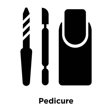 Beyaz arka plan, logo şeffaf arka plan, pedikür işareti kavramı üzerinde izole pedikür simge vektör siyah sembol dolu
