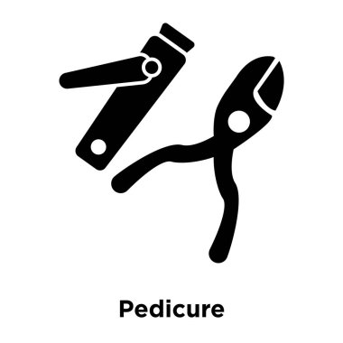 Beyaz arka plan, logo şeffaf arka plan, pedikür işareti kavramı üzerinde izole pedikür simge vektör siyah sembol dolu
