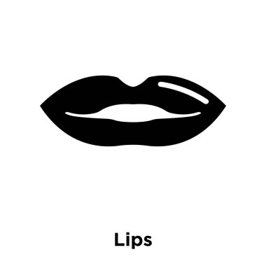 Beyaz arka plan, logo şeffaf arka plan, dudakları işareti kavramı üzerinde izole dudaklar simge vektör siyah sembol dolu