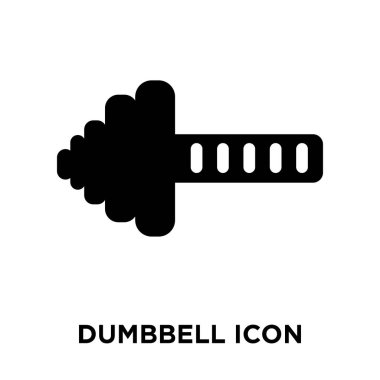Beyaz arka plan, logo şeffaf arka plan, Dumbbell işareti kavramı üzerinde izole dumbbell simge vektör siyah sembol dolu