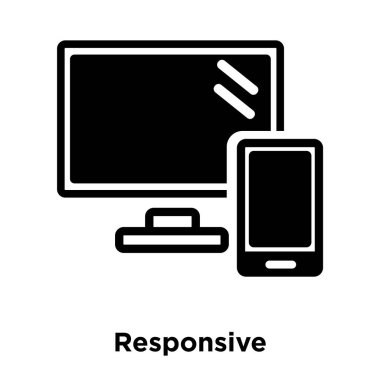 Beyaz arka plan, logo şeffaf arka plan, duyarlı işareti kavramı üzerinde izole duyarlı simge vektör siyah sembol dolu