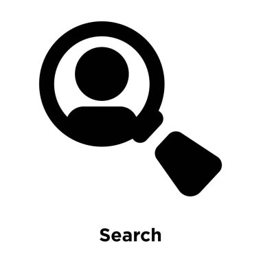 Beyaz arka plan, logo şeffaf arka plan, arama işareti kavramı üzerinde izole arama simge vektör siyah sembol dolu