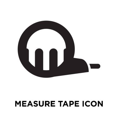Ölçü birimi teyp simge vektör, beyaz arka plan üzerinde izole logo kavramı ölçü bant imzalamak şeffaf arka plan, dolgulu siyah sembolü