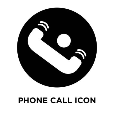 Beyaz arka plan, logo şeffaf arka plan, telefon çağrı işareti kavramı üzerinde izole telefon görüşmesi simge vektör siyah sembol dolu