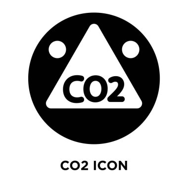 Beyaz arka plan, logo şeffaf arka plan, Co2 işareti kavramı üzerinde izole Co2 simge vektör siyah sembol dolu