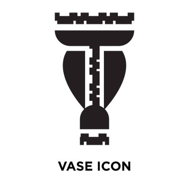 Beyaz arka plan, logo şeffaf arka plan, vazo işareti kavramı üzerinde izole vazo simge vektör siyah sembol dolu