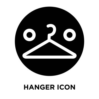 Beyaz arka plan, logo şeffaf arka plan, askı işareti kavramı üzerinde izole askı simge vektör siyah sembol dolu