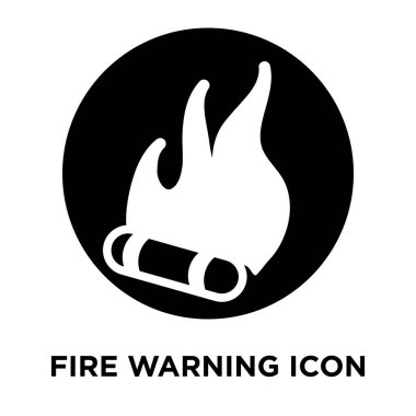 Beyaz arka plan, logo şeffaf arka plan, yangın uyarı işareti kavramı üzerinde izole yangın uyarı simge vektör siyah sembol dolu