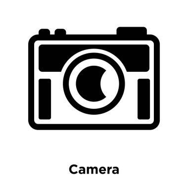 Beyaz arka plan, logo şeffaf arka plan, kamera işareti kavramı üzerinde izole kamera simge vektör siyah sembol dolu