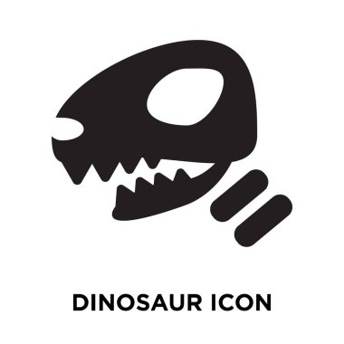 Beyaz arka plan, logo şeffaf arka plan, dinozor işareti kavramı üzerinde izole dinozor simge vektör siyah sembol dolu