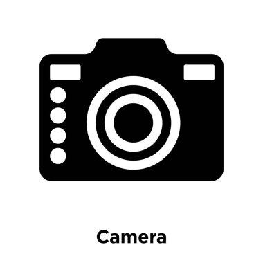Beyaz arka plan, logo şeffaf arka plan, kamera işareti kavramı üzerinde izole kamera simge vektör siyah sembol dolu