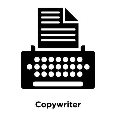 Beyaz arka plan, logo şeffaf arka plan, metin yazarı işareti kavramı üzerinde izole metin yazarı simge vektör siyah sembol dolu