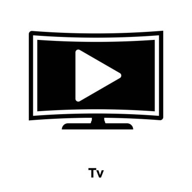 Beyaz arka plan, logo şeffaf arka plan, Tv işareti kavramı üzerinde izole Tv simge vektör siyah sembol dolu