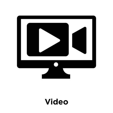 Beyaz arka plan, logo şeffaf arka plan Video işareti kavramı üzerinde izole video simge vektör siyah sembol dolu