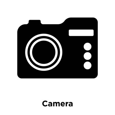 Beyaz arka plan, logo şeffaf arka plan, kamera işareti kavramı üzerinde izole kamera simge vektör siyah sembol dolu