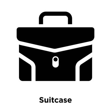 Beyaz arka plan, logo şeffaf arka plan, bavul işareti kavramı üzerinde izole bavul simge vektör siyah sembol dolu