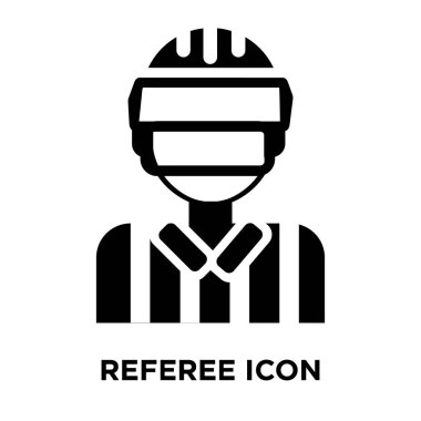 Beyaz arka plan, logo şeffaf arka plan, Hakem işareti kavramı üzerinde izole hakem simge vektör siyah sembol dolu