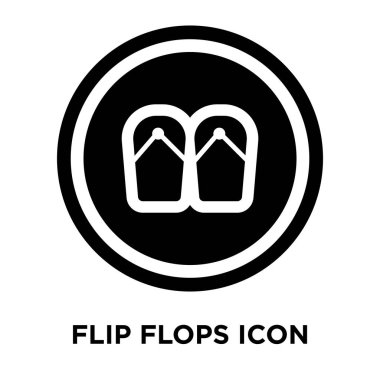 Flip flop simge vektör beyaz zemin üzerine, Flip flop kavramı logo şeffaf arka plan, dolgulu siyah sembolü tabelada izole.