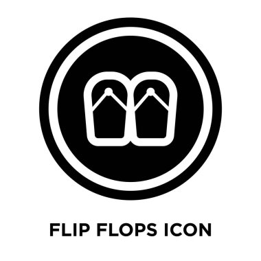 Flip flop simge vektör beyaz zemin üzerine, Flip flop kavramı logo şeffaf arka plan, dolgulu siyah sembolü tabelada izole.