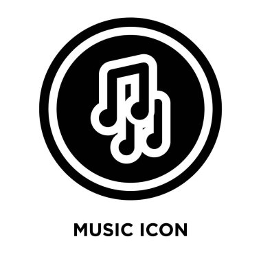 Beyaz arka plan, logo şeffaf arka plan, müzik işareti kavramı üzerinde izole müzik simge vektör siyah sembol dolu