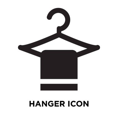 Beyaz arka plan, logo şeffaf arka plan, askı işareti kavramı üzerinde izole askı simge vektör siyah sembol dolu