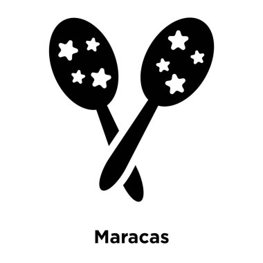 Beyaz arka plan, logo şeffaf arka plan, marakas işareti kavramı üzerinde izole Marakas simge vektör siyah sembol dolu