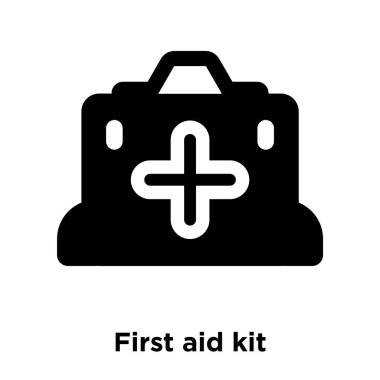 İlk yardım kiti simge vektör, beyaz arka plan üzerinde izole logo kavramı ilk yardım kiti, oturum şeffaf arka plan, dolgulu siyah sembolü