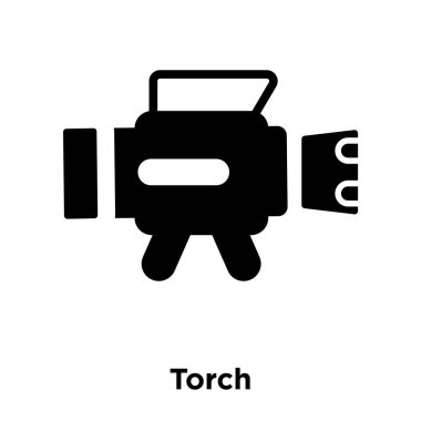 Beyaz arka plan, logo şeffaf arka plan, meşale işareti kavramı üzerinde izole meşale simge vektör siyah sembol dolu