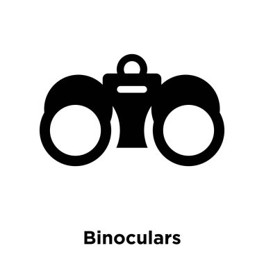 Beyaz arka plan, logo şeffaf arka plan, dürbün işareti kavramı üzerinde izole dürbün simge vektör siyah sembol dolu