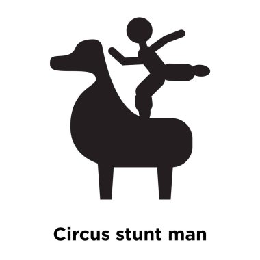 Beyaz arka plan, logo şeffaf arka plan, sirk dublör işareti kavramı üzerinde izole sirk dublör simge vektör siyah sembol dolu