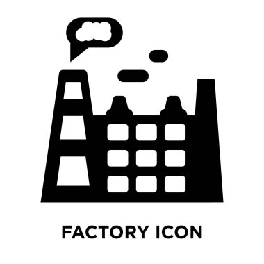 Beyaz arka plan, logo şeffaf arka plan, fabrika işareti kavramı üzerinde izole fabrika simge vektör siyah sembol dolu
